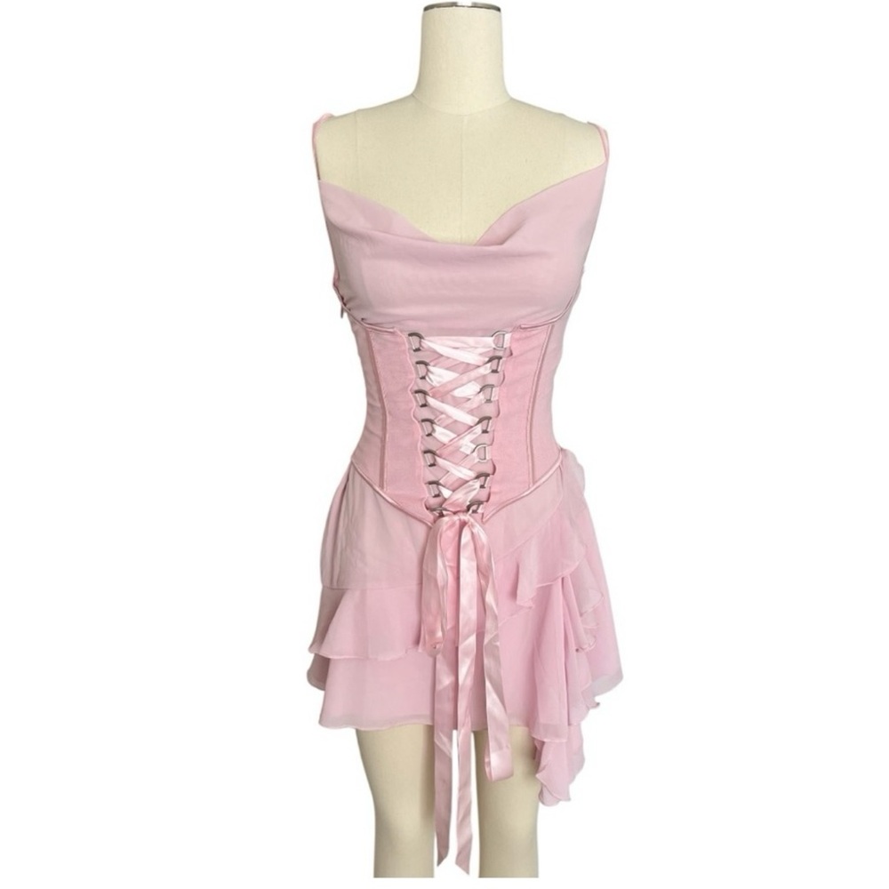 I.AM.GIA Lilac Lace-Up Corset Mini Dress - Picture 2 of 4
